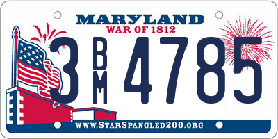 MD license plate 3BM4785