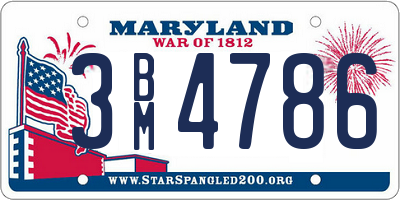 MD license plate 3BM4786