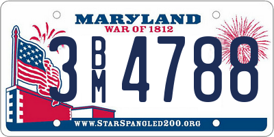 MD license plate 3BM4788