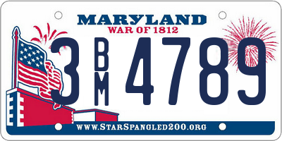 MD license plate 3BM4789
