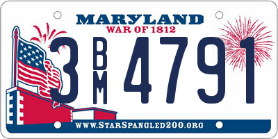 MD license plate 3BM4791