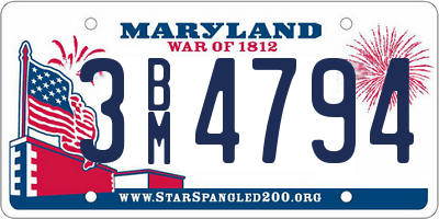 MD license plate 3BM4794