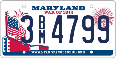 MD license plate 3BM4799
