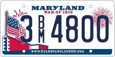 MD license plate 3BM4800