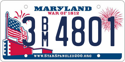 MD license plate 3BM4801