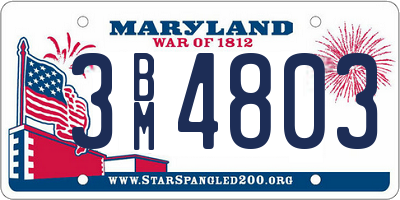 MD license plate 3BM4803