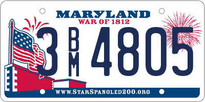 MD license plate 3BM4805