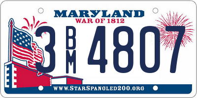 MD license plate 3BM4807