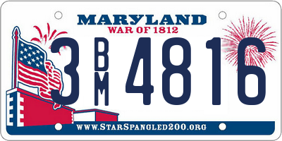 MD license plate 3BM4816