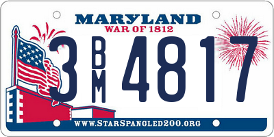 MD license plate 3BM4817