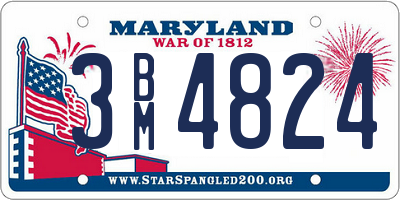 MD license plate 3BM4824