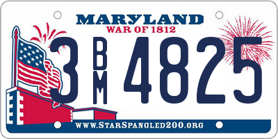 MD license plate 3BM4825