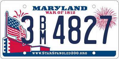 MD license plate 3BM4827