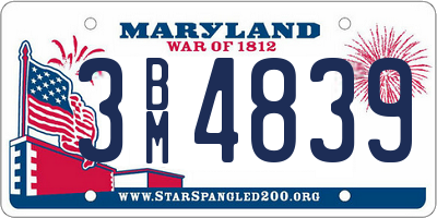 MD license plate 3BM4839