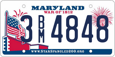 MD license plate 3BM4848