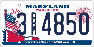 MD license plate 3BM4850