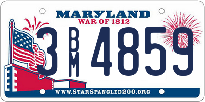 MD license plate 3BM4859
