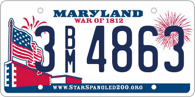 MD license plate 3BM4863