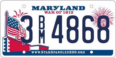 MD license plate 3BM4868