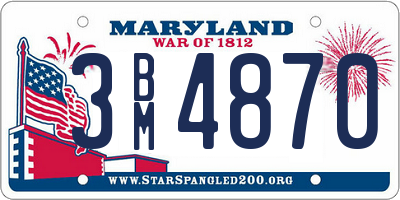 MD license plate 3BM4870