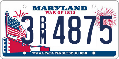 MD license plate 3BM4875