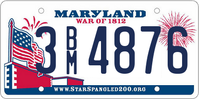 MD license plate 3BM4876