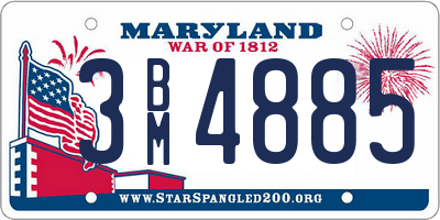 MD license plate 3BM4885