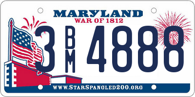 MD license plate 3BM4888