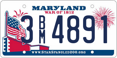 MD license plate 3BM4891