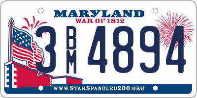 MD license plate 3BM4894