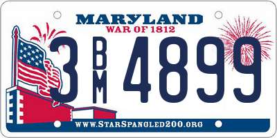 MD license plate 3BM4899