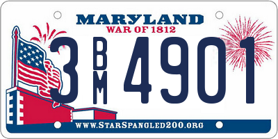 MD license plate 3BM4901