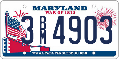 MD license plate 3BM4903