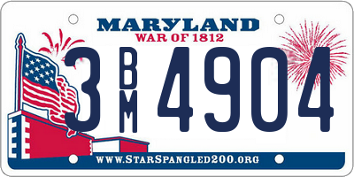 MD license plate 3BM4904