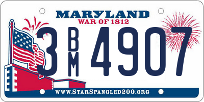 MD license plate 3BM4907