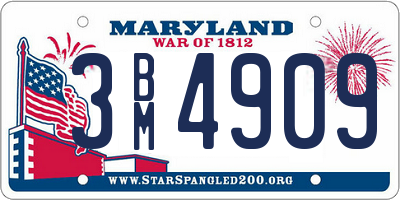 MD license plate 3BM4909