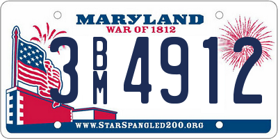 MD license plate 3BM4912