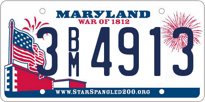 MD license plate 3BM4913