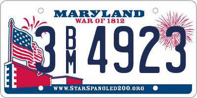 MD license plate 3BM4923