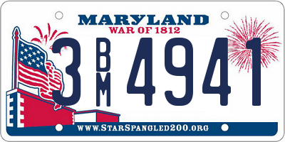 MD license plate 3BM4941