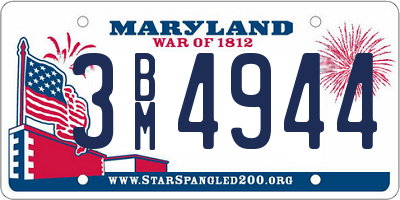 MD license plate 3BM4944