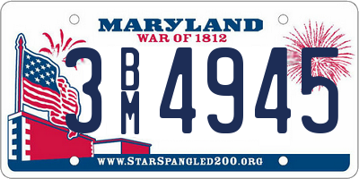 MD license plate 3BM4945