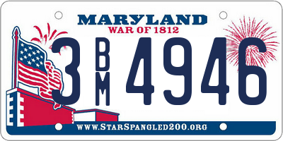 MD license plate 3BM4946