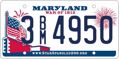 MD license plate 3BM4950