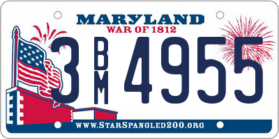 MD license plate 3BM4955