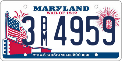 MD license plate 3BM4959