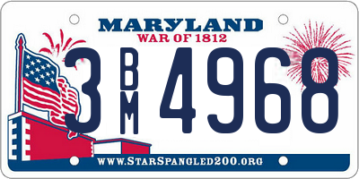 MD license plate 3BM4968