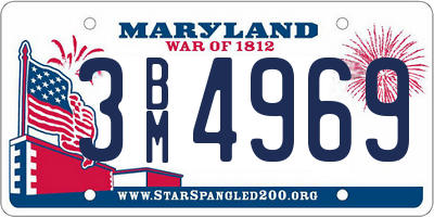 MD license plate 3BM4969