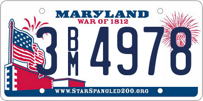 MD license plate 3BM4978
