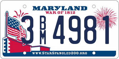 MD license plate 3BM4981